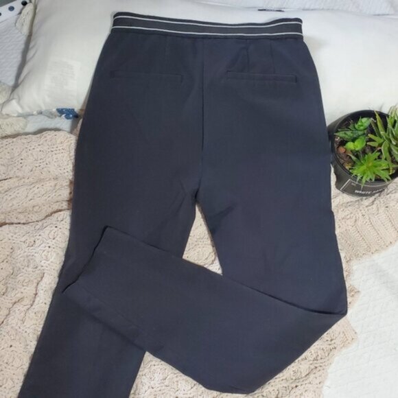 Zara Striped Waistband Cigarette Highwaisted Trouser Ankle Pants- Xs - Picture 14 of 16